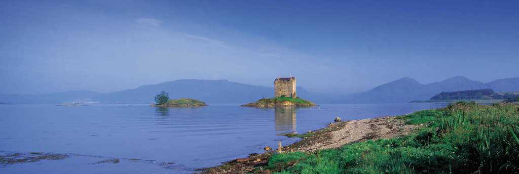 Castle Stalker vor der Insel Mull, Schottland