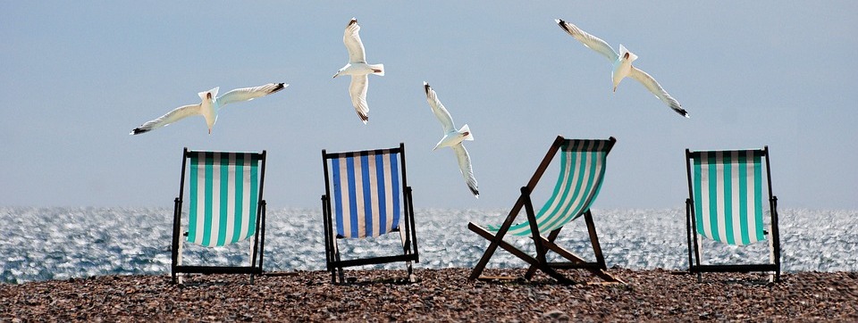 Strandliegen in Südengland